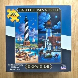 Dowdle Lighthouses North 500 Pieces Jigsaw Puzzle 16" x 20" Made in the USA